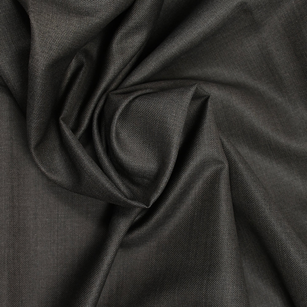 Tissu tailleur laine mélangée sergé marron - Image 2