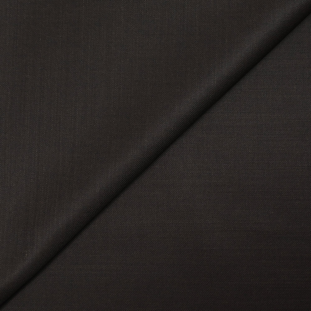 Tissu tailleur laine mélangée sergé marron foncé