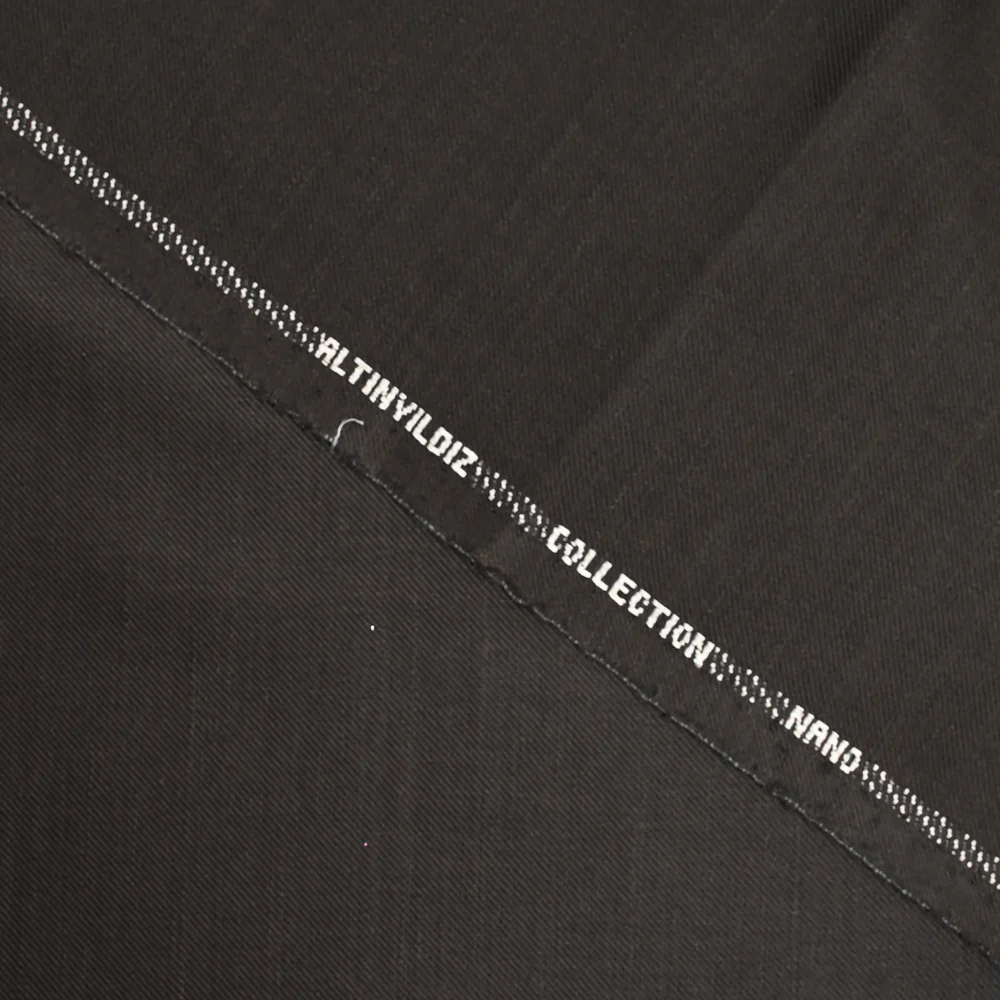 Tissu tailleur laine mélangée sergé marron foncé - Image 4