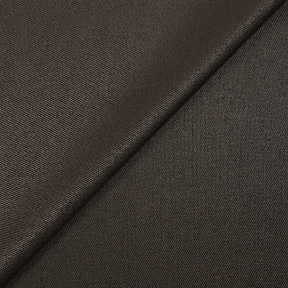 Tissu tailleur laine mélangée sergé marron foncé