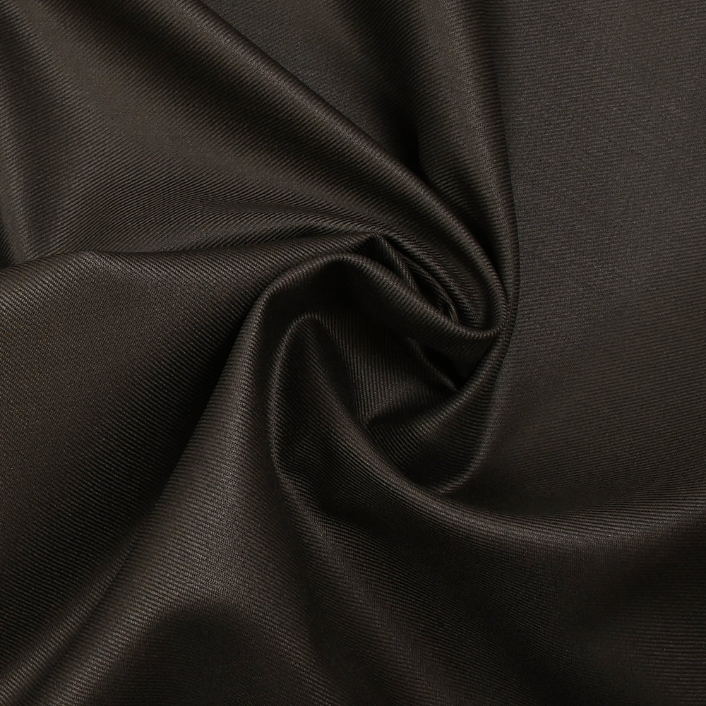 Tissu tailleur laine mélangée sergé marron foncé - Image 2