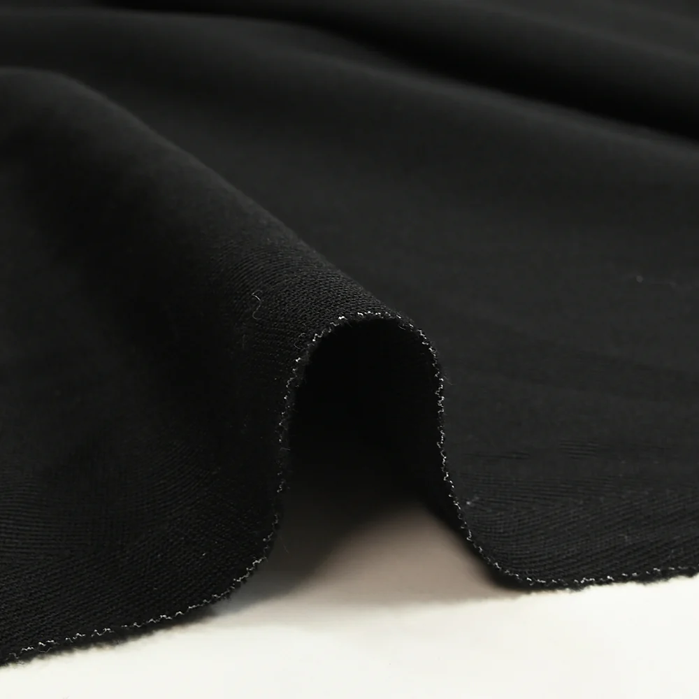 Tissu tailleur laine mélangée sergé noir - Image 4