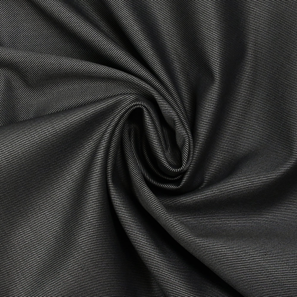 Tissu tailleur laine mélangée sergé noir et gris - Image 2