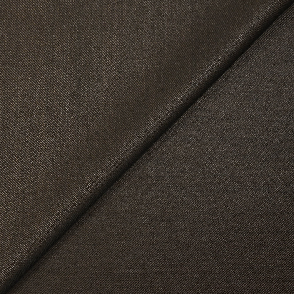 Tissu tailleur laine mélangée sergé noir et marron