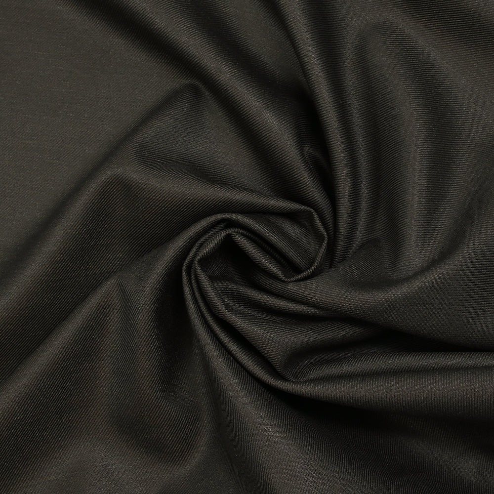 Tissu tailleur laine mélangée sergé noir et marron foncé - Image 2