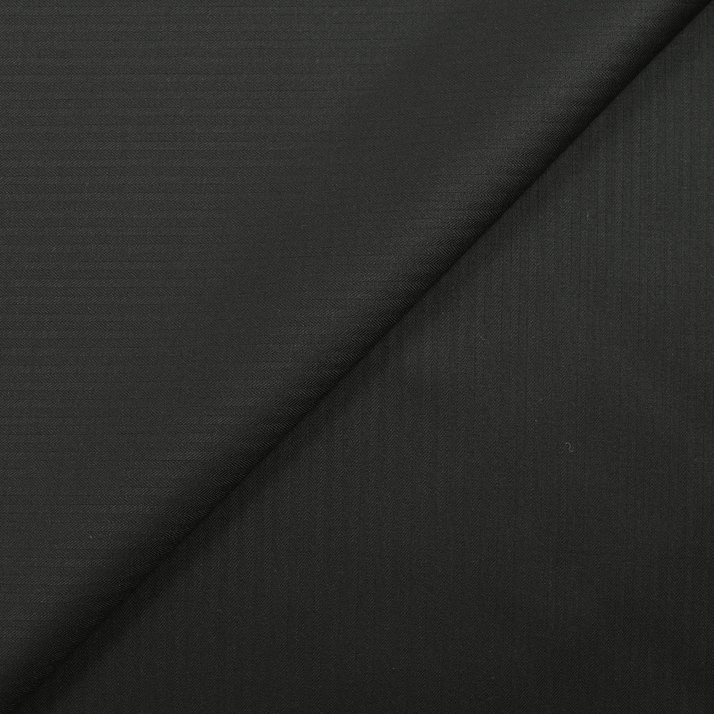 Tissu tailleur laine Super 160's chevrons fond noir