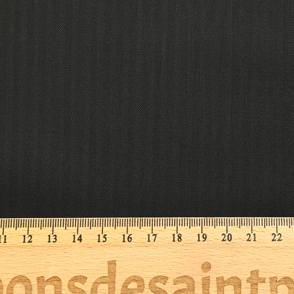 Tissu tailleur laine Super 160's chevrons fond noir - Image 3