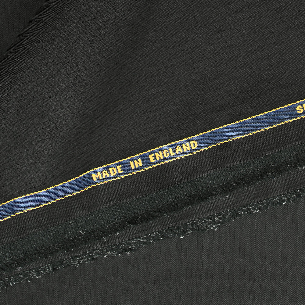 Tissu tailleur laine Super 160's chevrons fond noir - Image 6