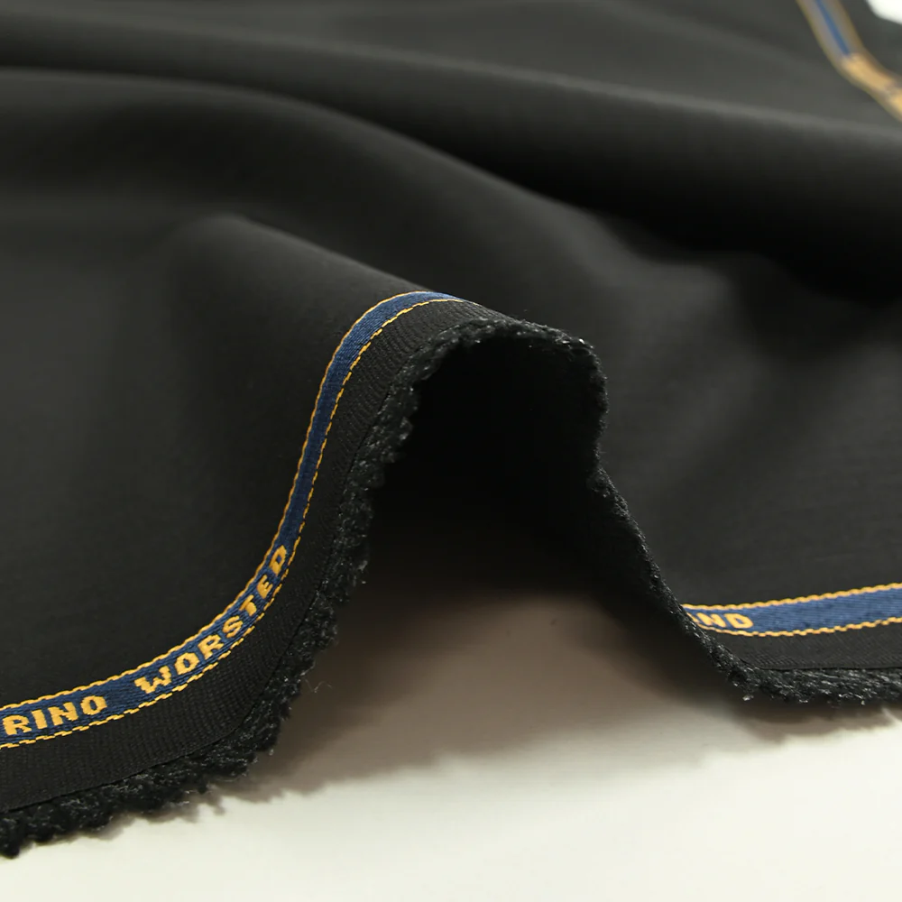Tissu tailleur laine Super 160's chevrons fond noir - Image 9