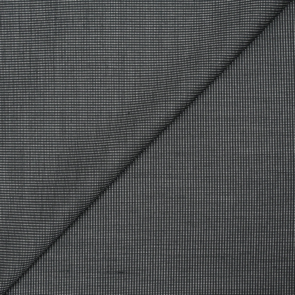 Tissu tailleur lin et laine mélangée pointillé blanc et gris fond noir