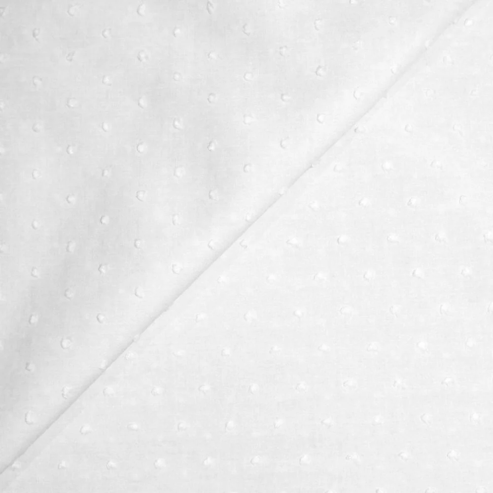 Voile de coton Plumetis blanc