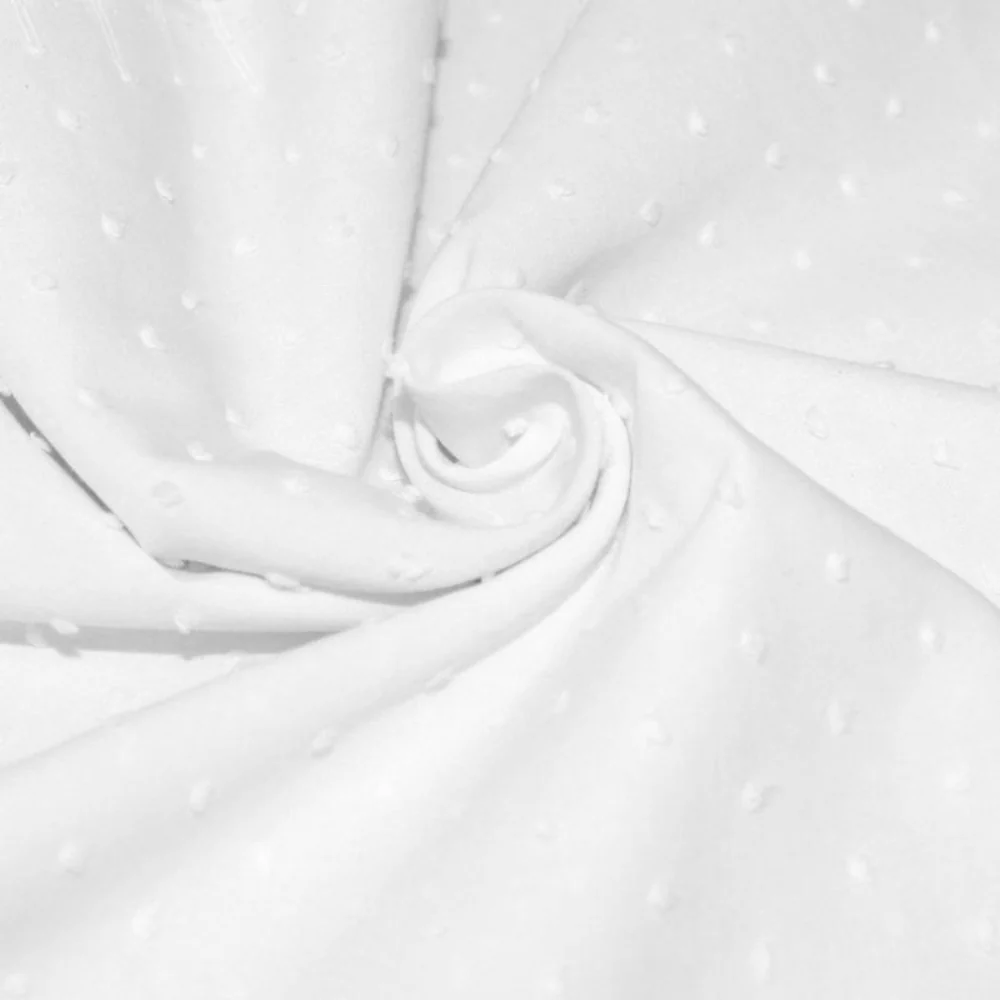 Voile de coton Plumetis blanc - Image 3