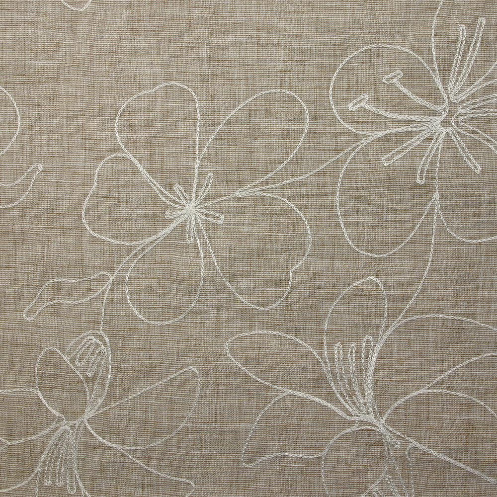 Toile brodée Ariel beige chiné
