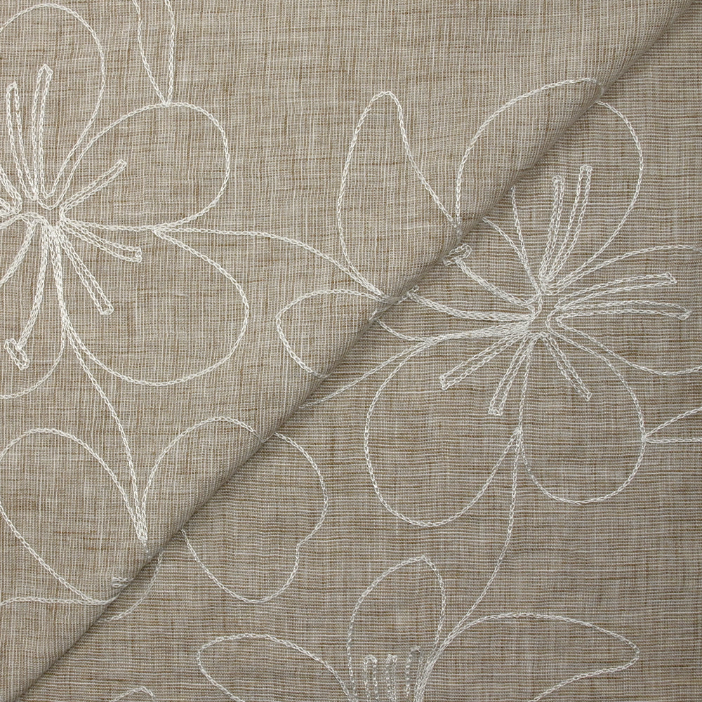 Toile brodée Ariel beige chiné - Image 4