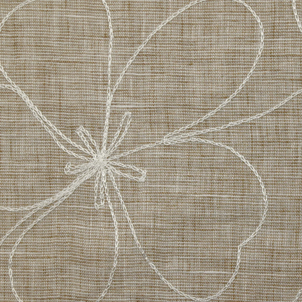 Toile brodée Ariel beige chiné - Image 5