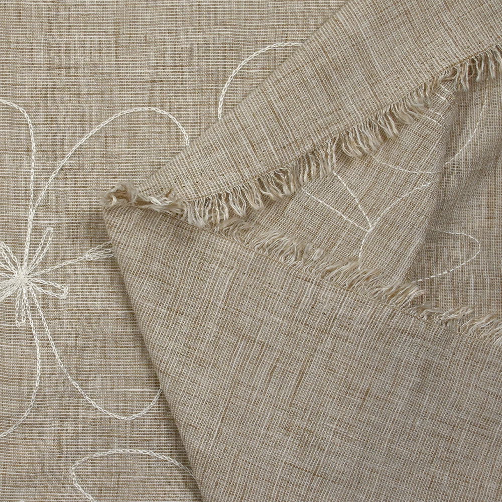Toile brodée Ariel beige chiné - Image 6