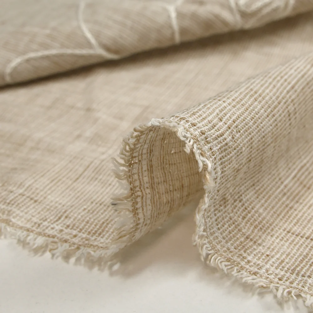 Toile brodée Ariel beige chiné - Image 7