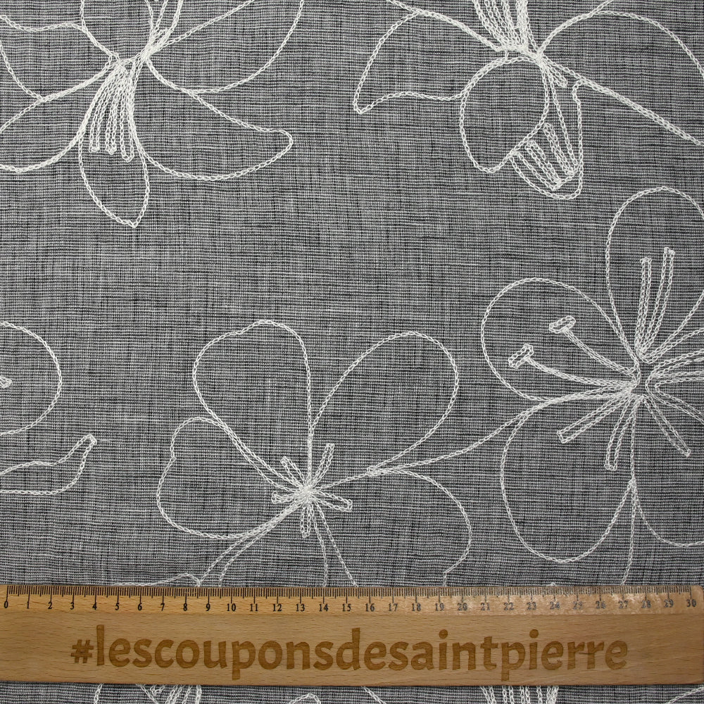 Toile brodée Ariel gris chiné - Image 3
