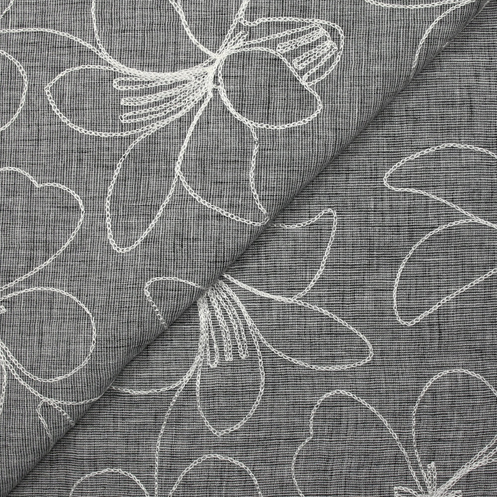 Toile brodée Ariel gris chiné - Image 5