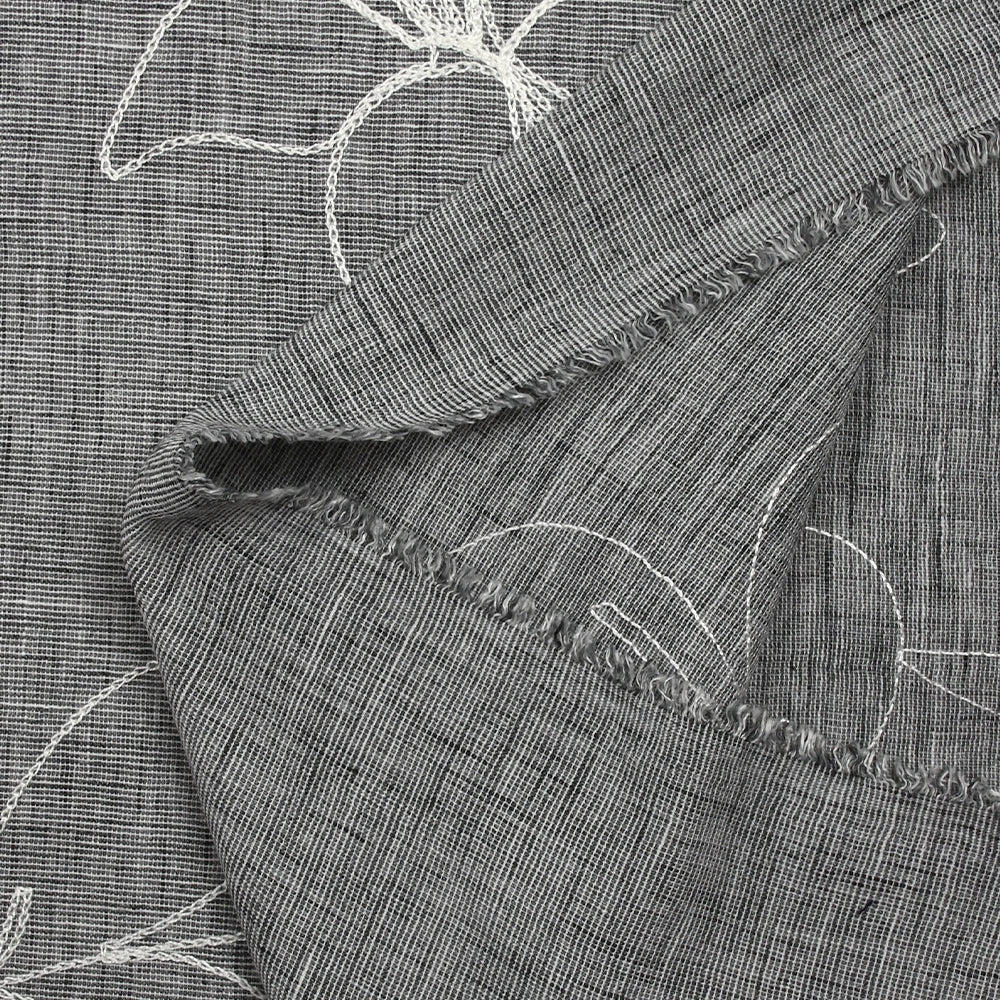 Toile brodée Ariel gris chiné - Image 6