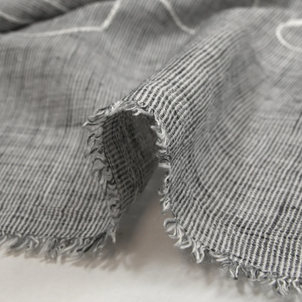 Toile brodée Ariel gris chiné - Image 7