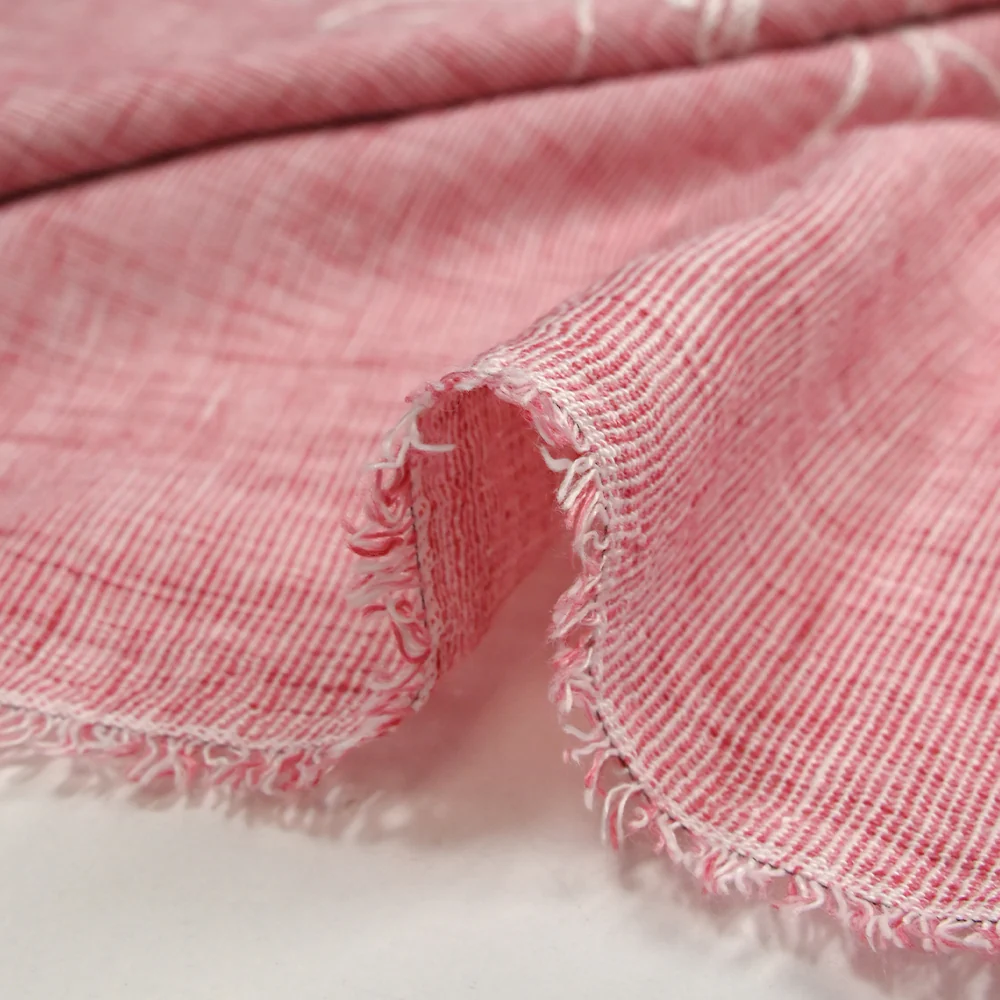 Toile brodée Ariel rose chiné - Image 7