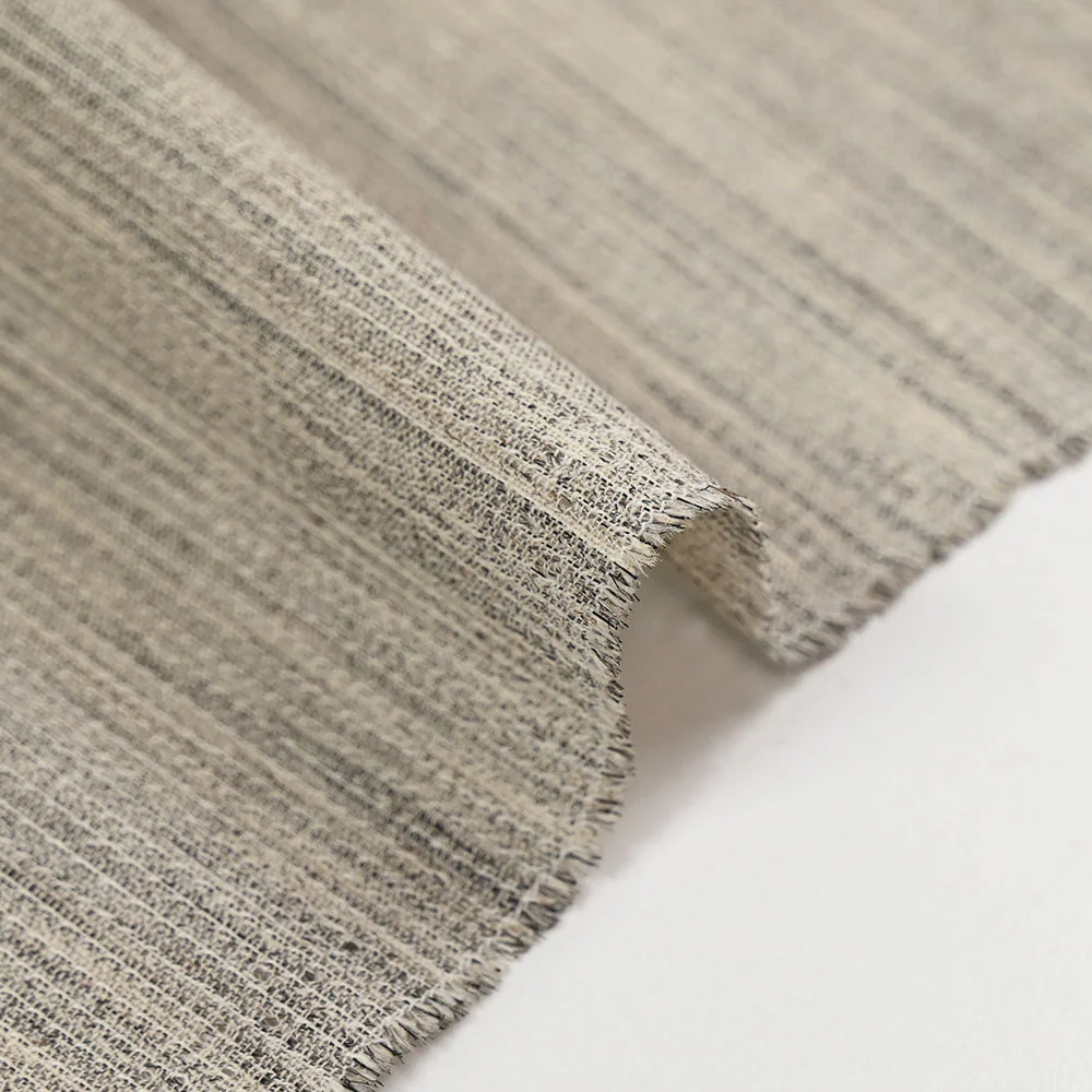 Toile de laine mélangée chinée ficelle - Image 5