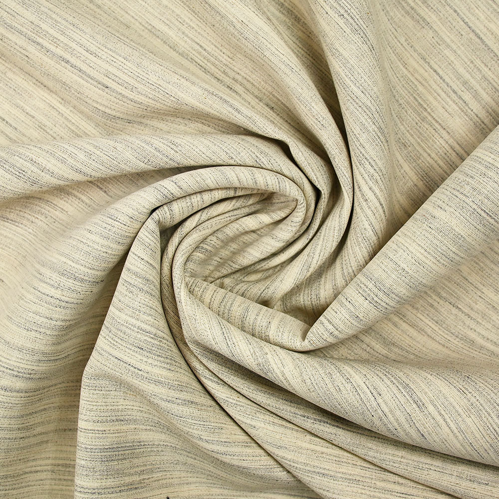 Toile de laine mélangée chinée fond écru - Image 2