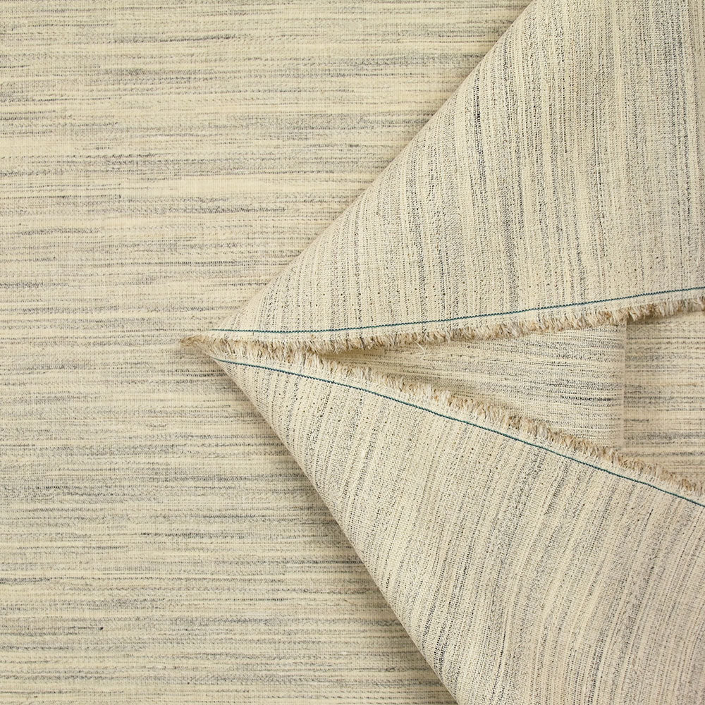 Toile de laine mélangée chinée fond écru - Image 3