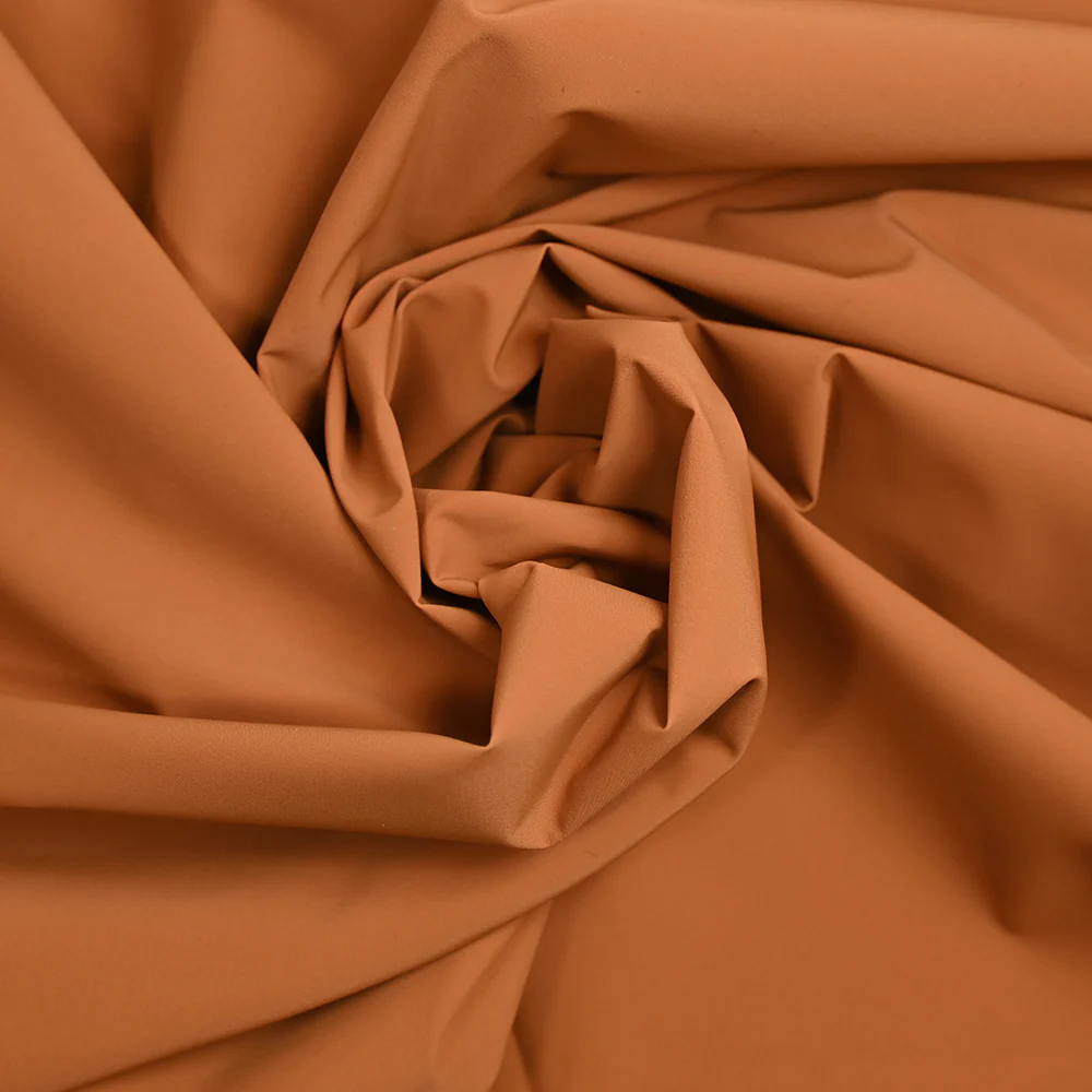 Toile polyester extensible orange brûlé - Image 2