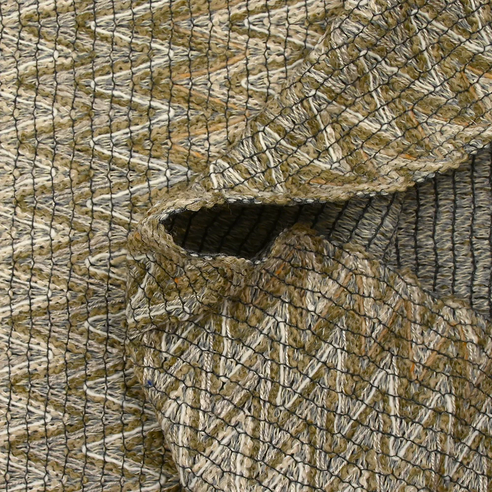 Tweed de coton et soie chevrons beige et écru - Image 6