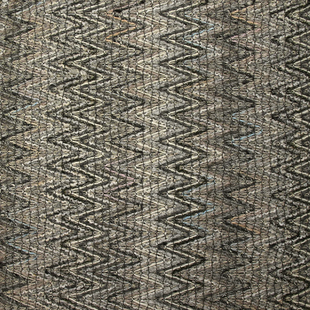 Tweed de coton et soie chevrons gris clair et écru - Image 4