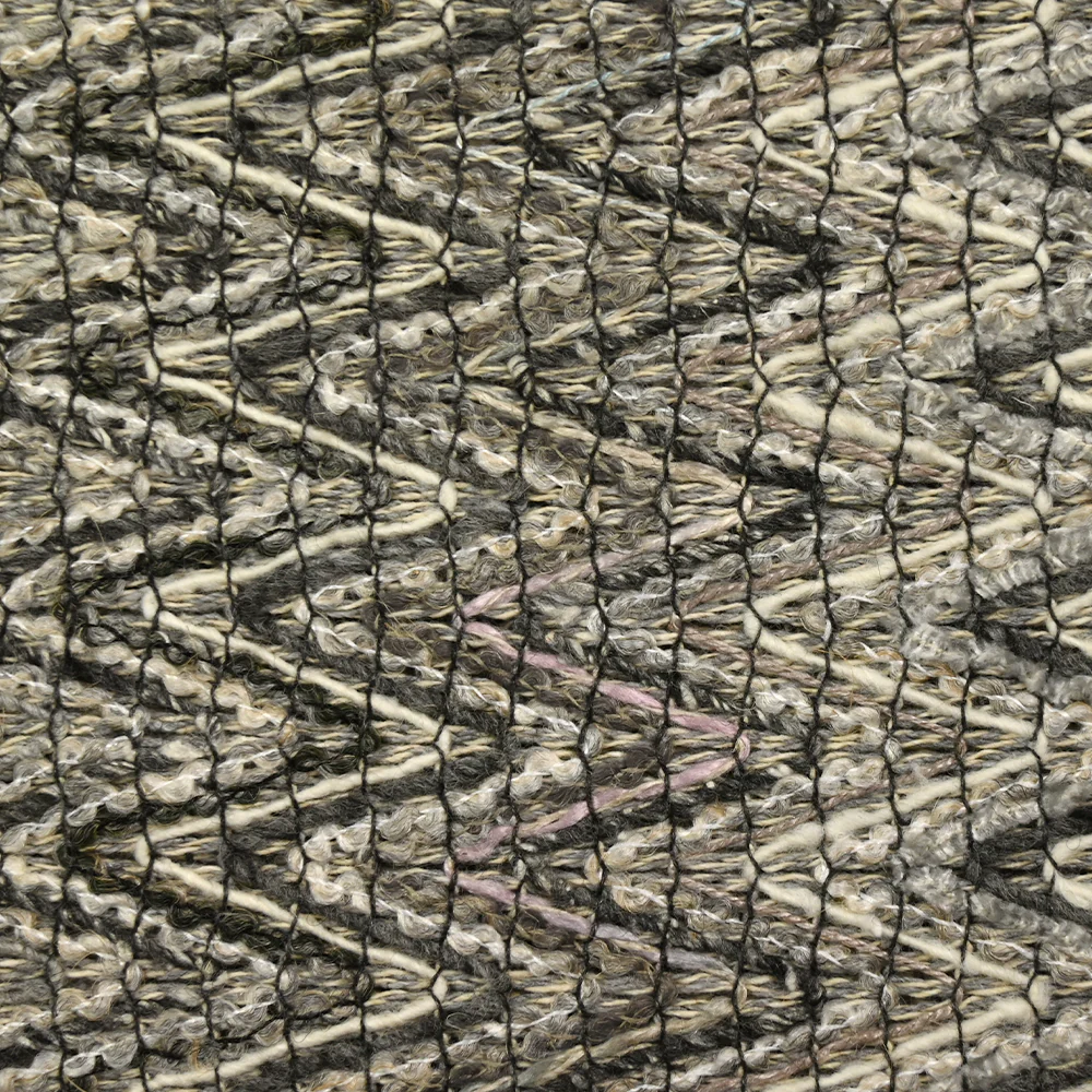 Tweed de coton et soie chevrons gris clair et écru - Image 5