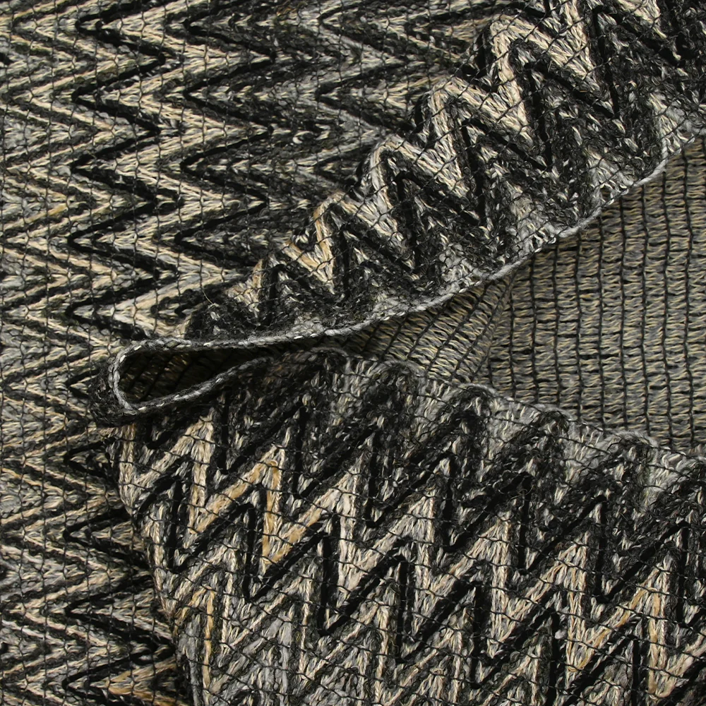 Tweed de coton et soie chevrons noir et gris - Image 6