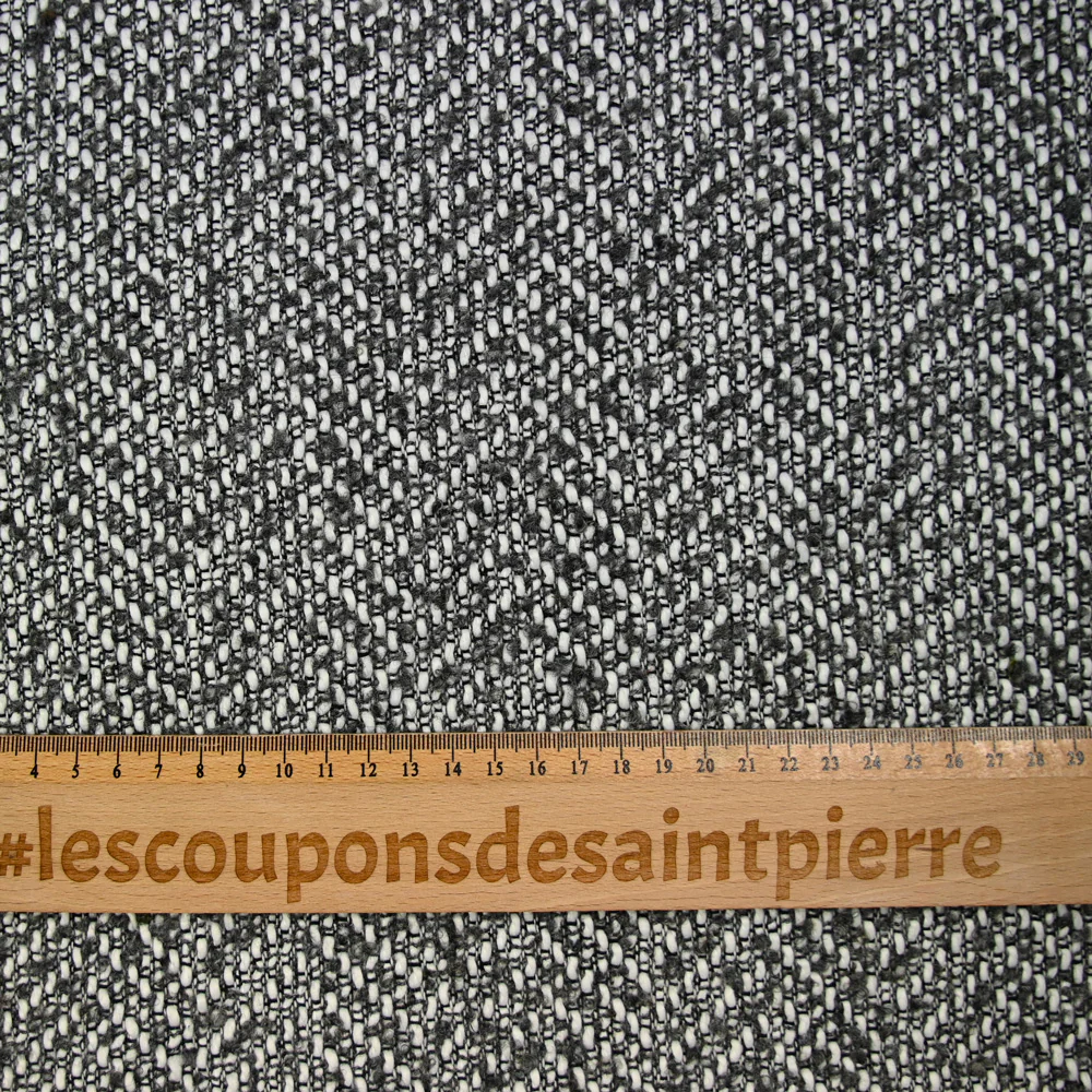 Tweed de laine mélangée bouclette gris - Image 3