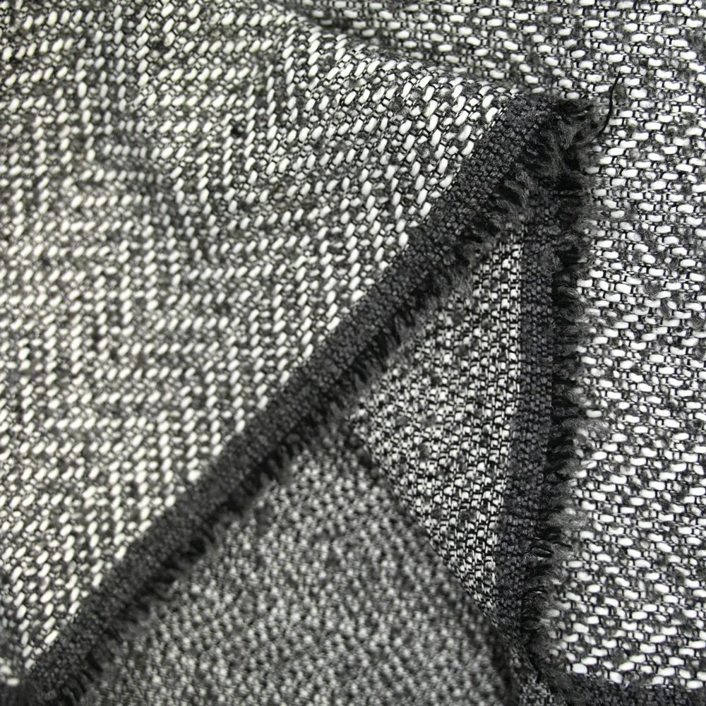 Tweed de laine mélangée bouclette gris - Image 4