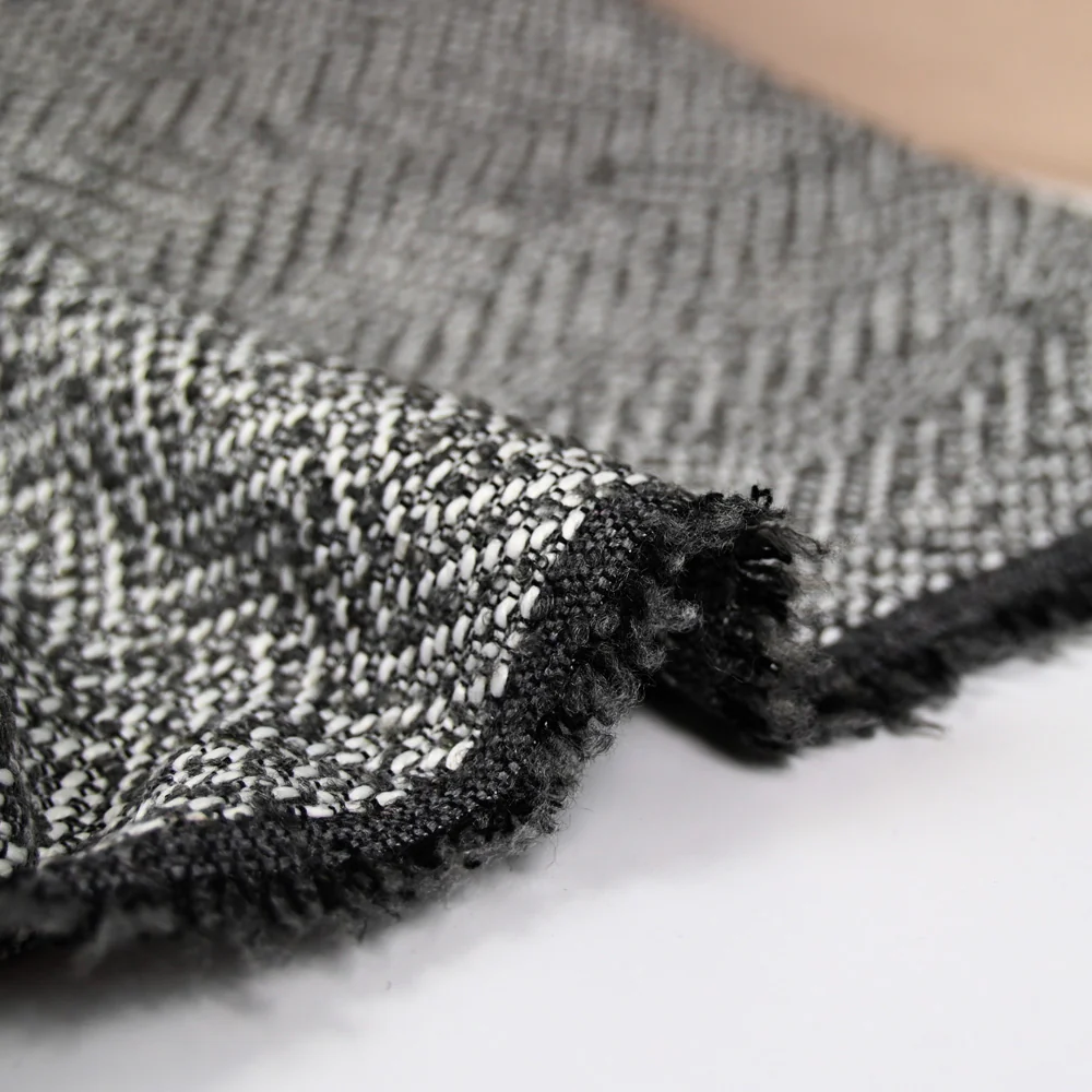 Tweed de laine mélangée bouclette gris - Image 5