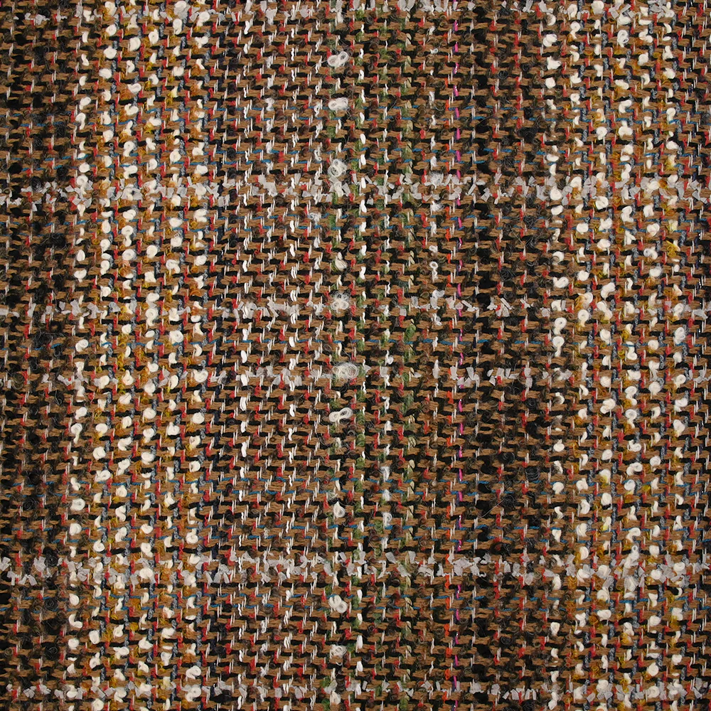 Tweed de laine mélangée Flavie fond beige et noir - Image 4
