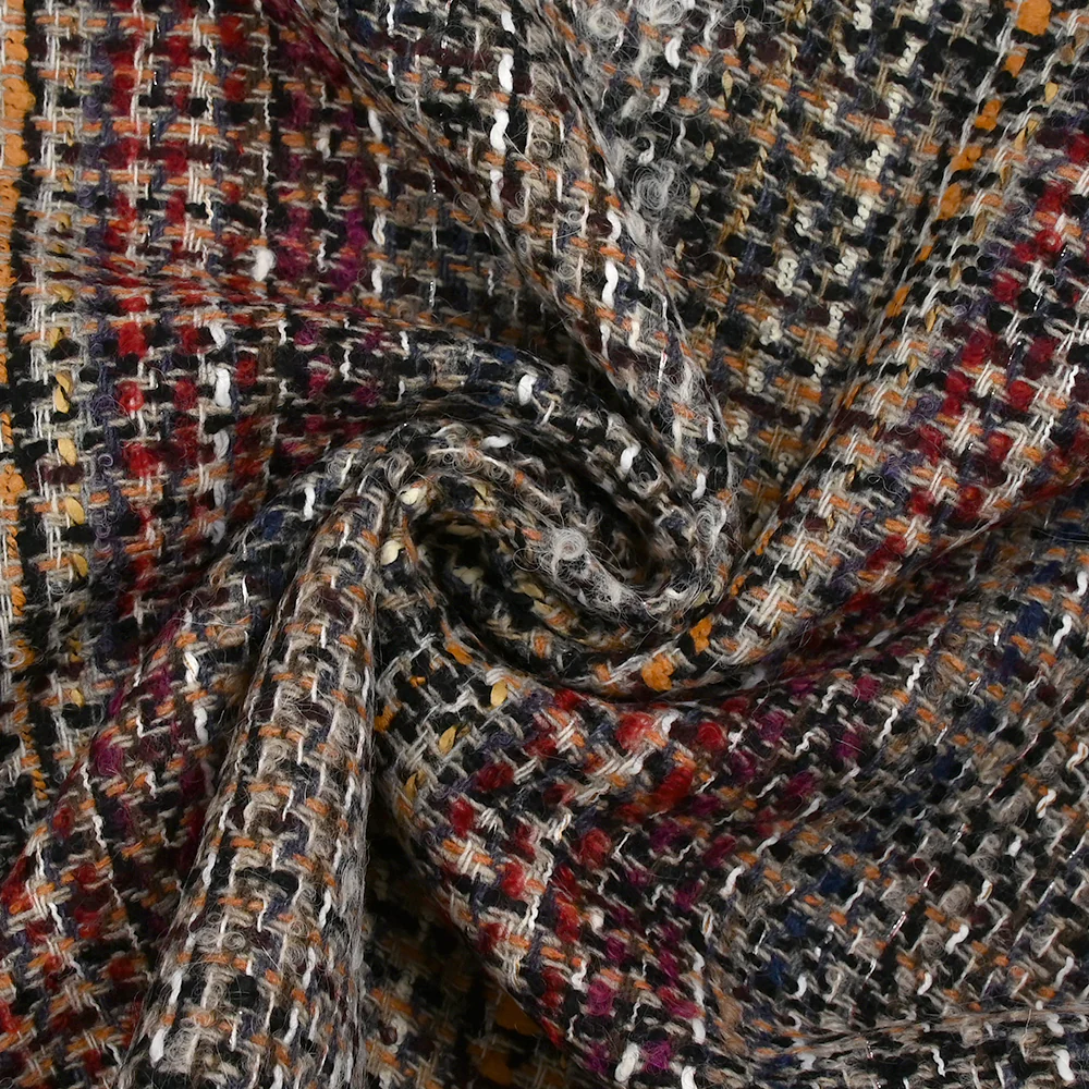 Tweed de laine mélangée Philippine fond grège et noir - Image 2