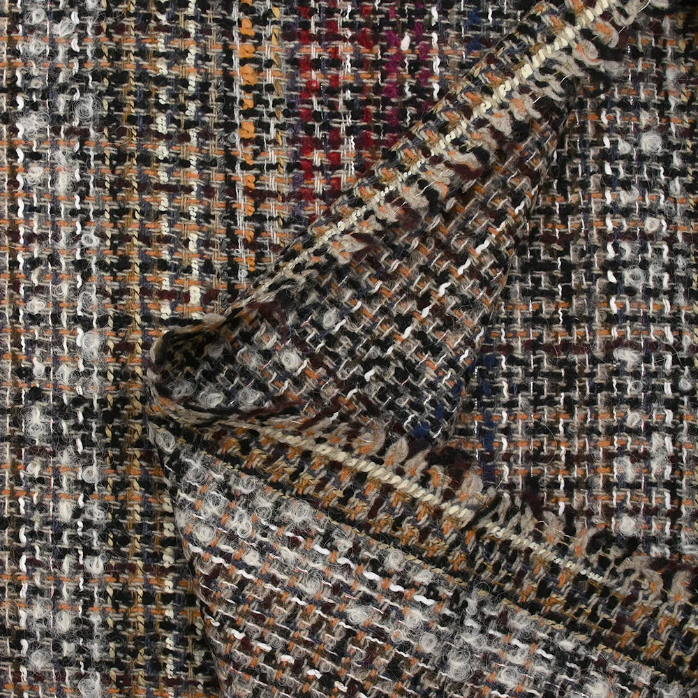 Tweed de laine mélangée Philippine fond grège et noir - Image 6