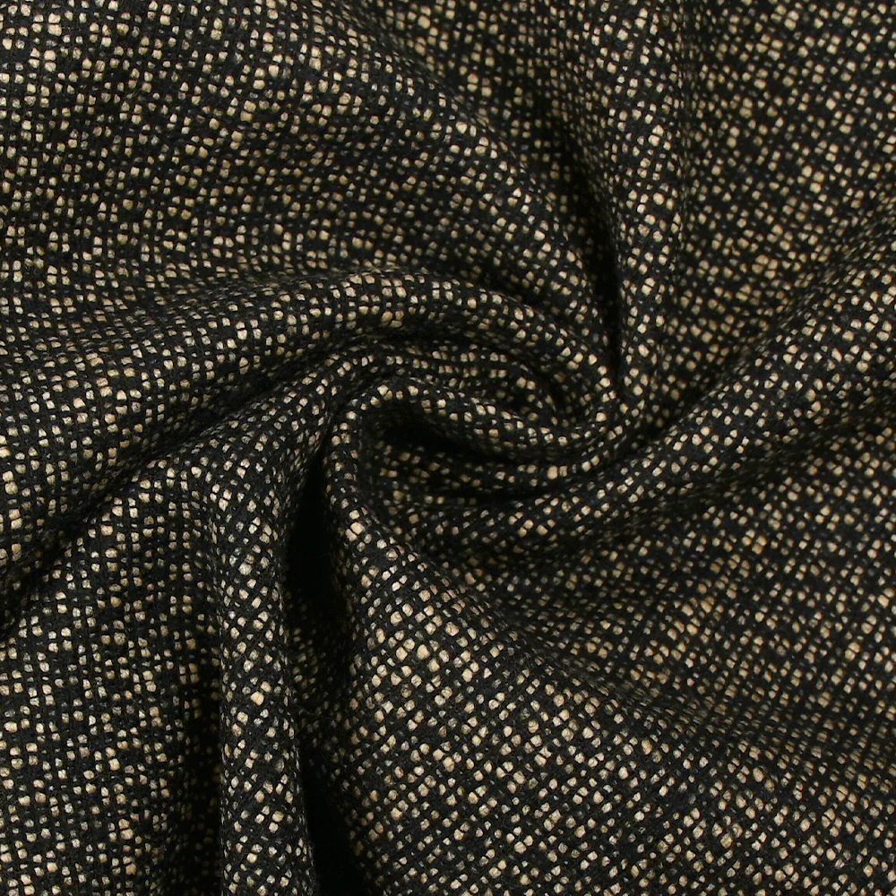 Tweed de laine mélangée Nona beige et noir - Image 2