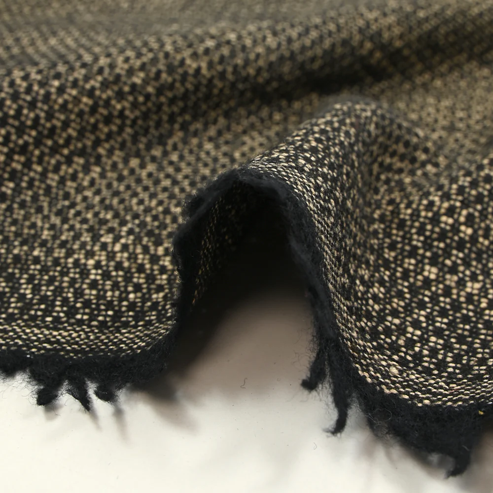 Tweed de laine mélangée Nona beige et noir - Image 7