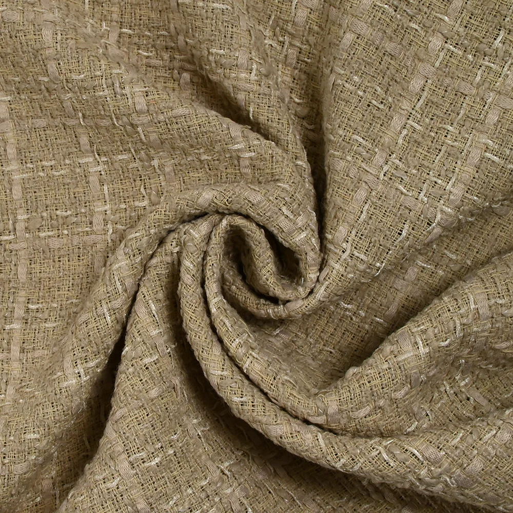 Tweed de polyester Camille fond beige - Image 2