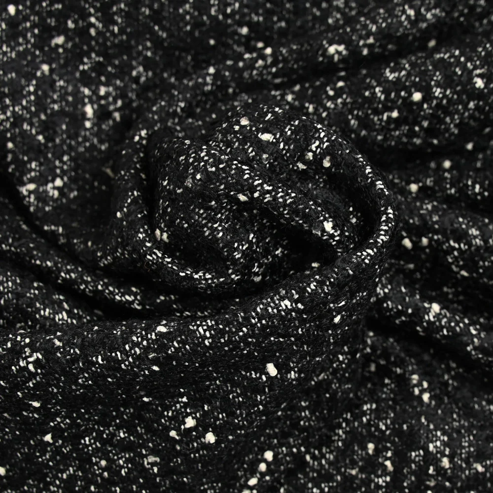 Tweed de polyester noir et écru - Image 2