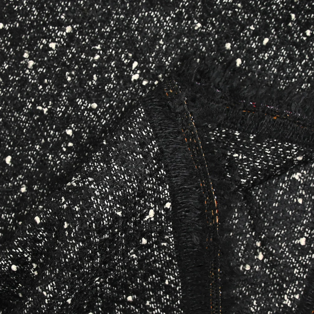 Tweed de polyester noir et écru - Image 3