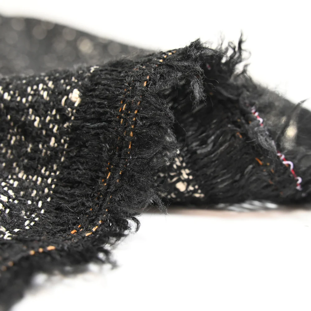 Tweed de polyester noir et écru - Image 4