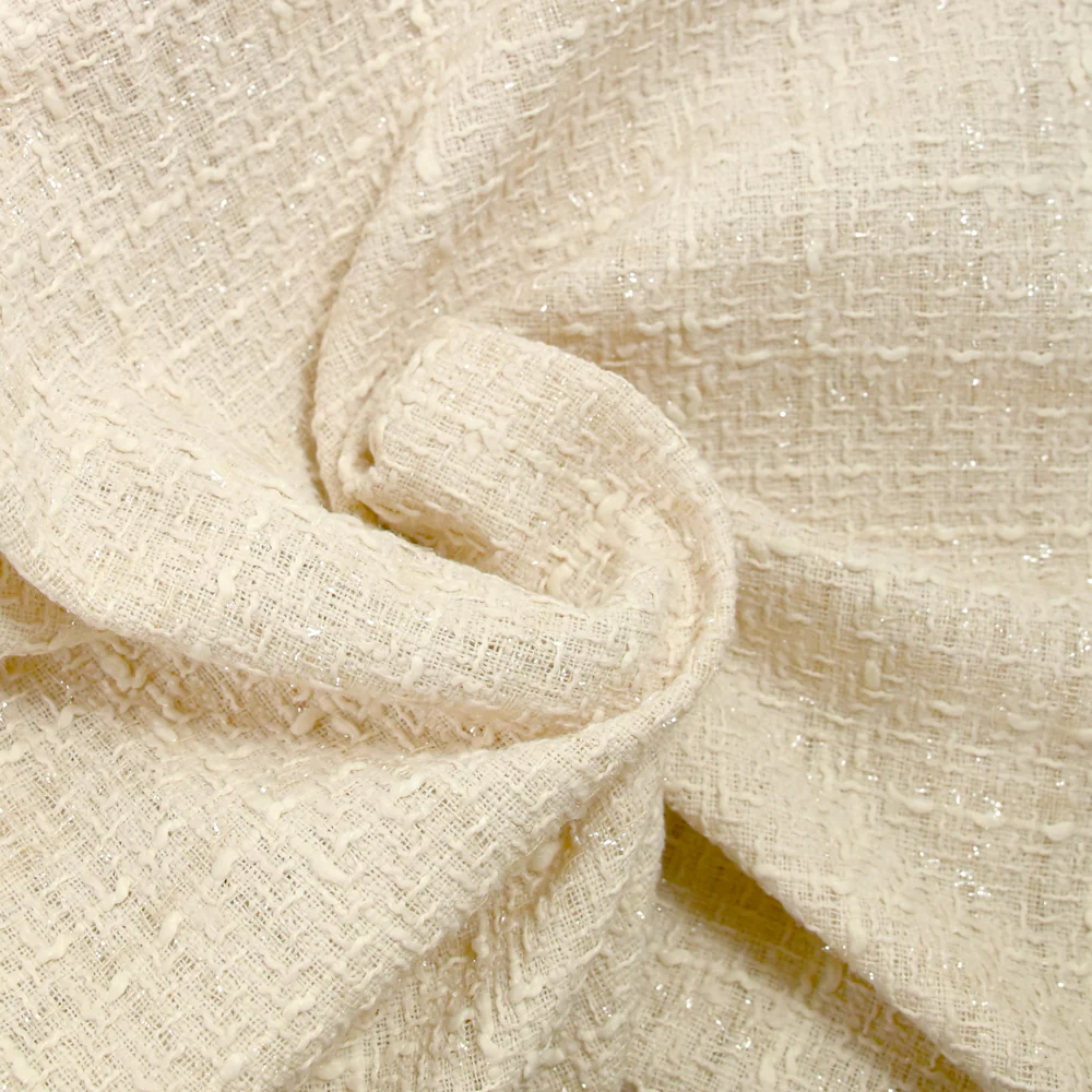 Tweed Emma lurex polyester fond crème - Image 2
