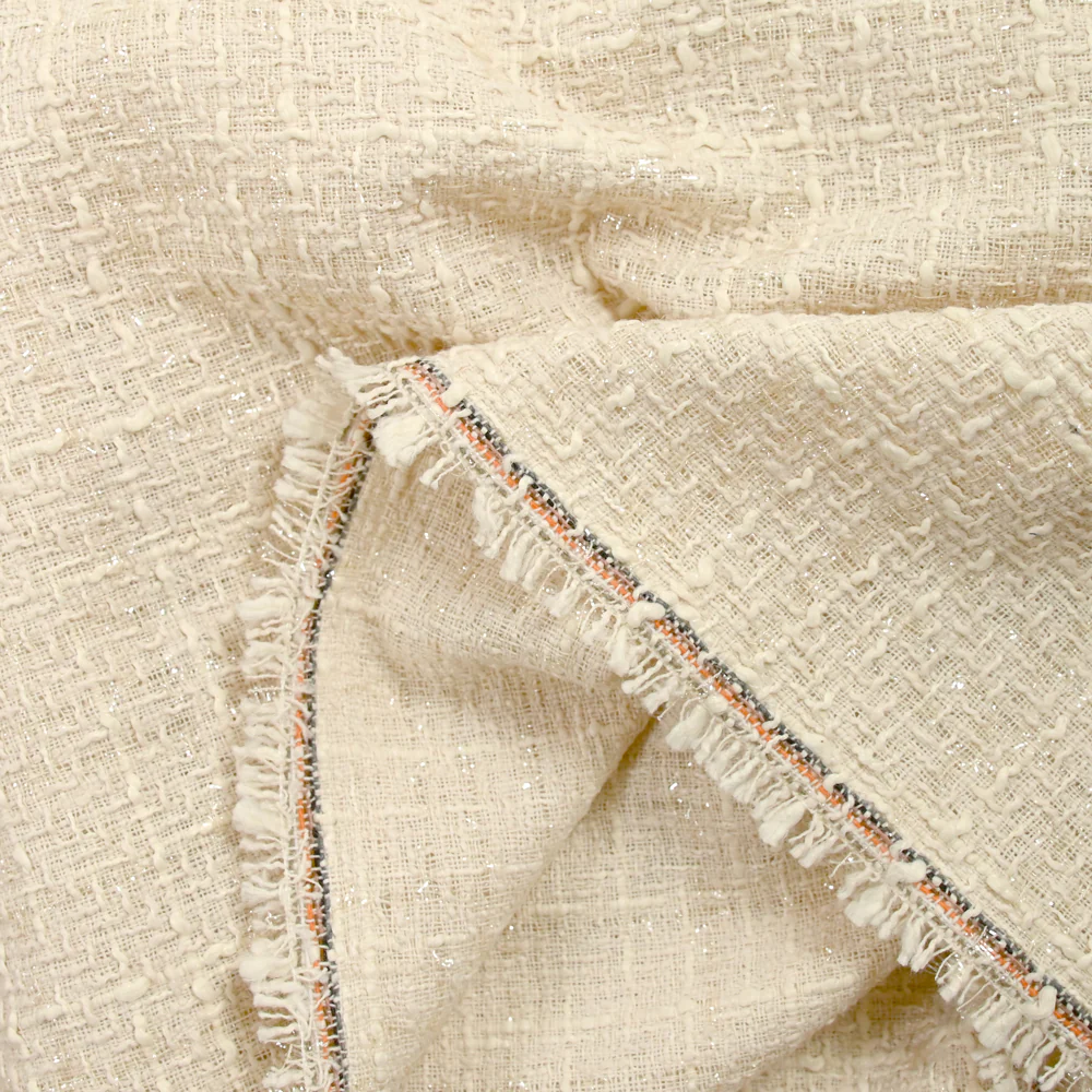 Tweed Emma lurex polyester fond crème - Image 4