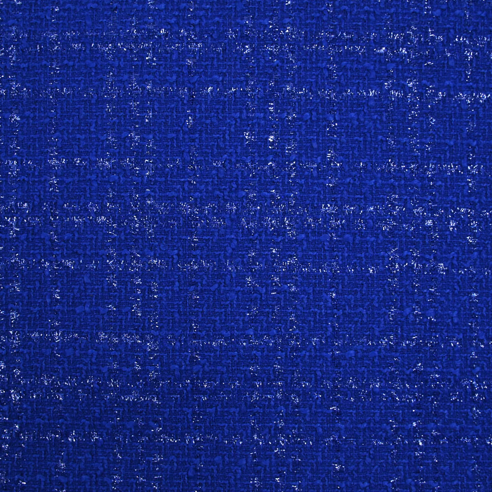 Tweed Emma lurex polyester fond bleu roi
