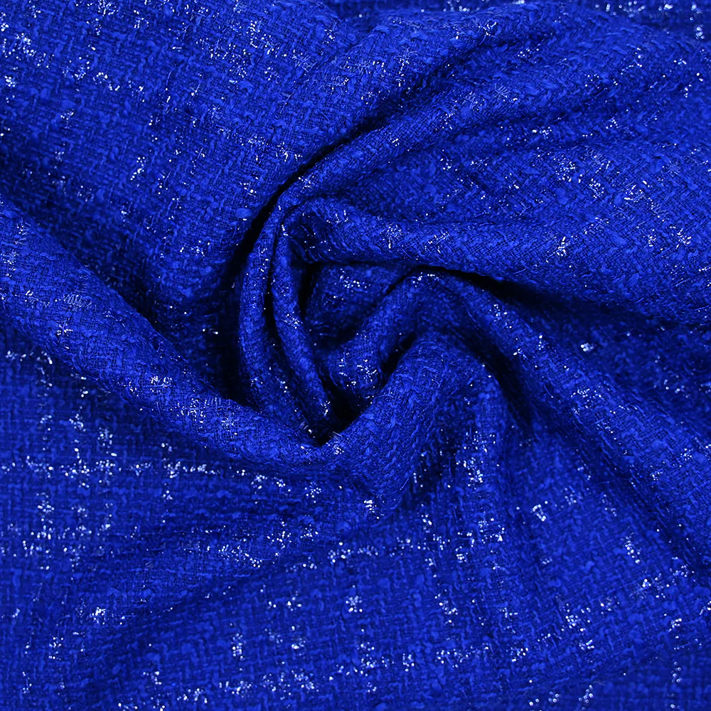 Tweed Emma lurex polyester fond bleu roi - Image 2